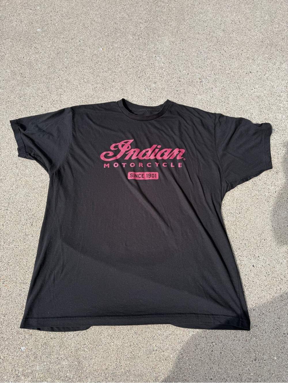 Indian Motorcycle Men's Black/Red Graphic Logo Crew Neck Tee Shirt Size XL